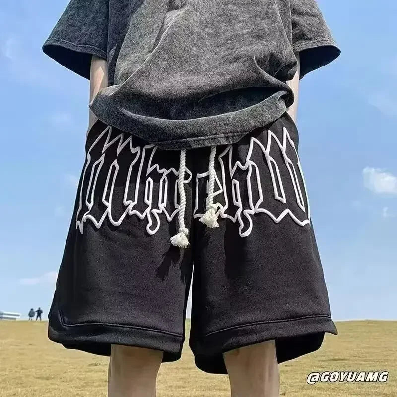 Shorts Masculino Estilo Retrô Americano – Streetwear Verão