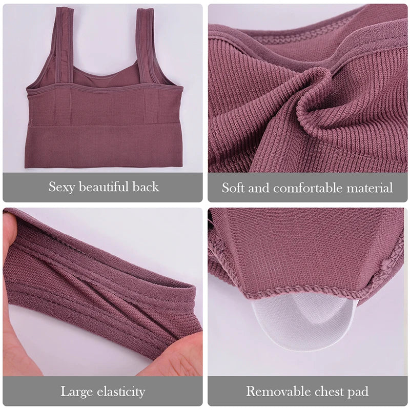 Top Esportivo Feminino Sem Costura – Conforto, Estilo e Suporte em Alta Performance