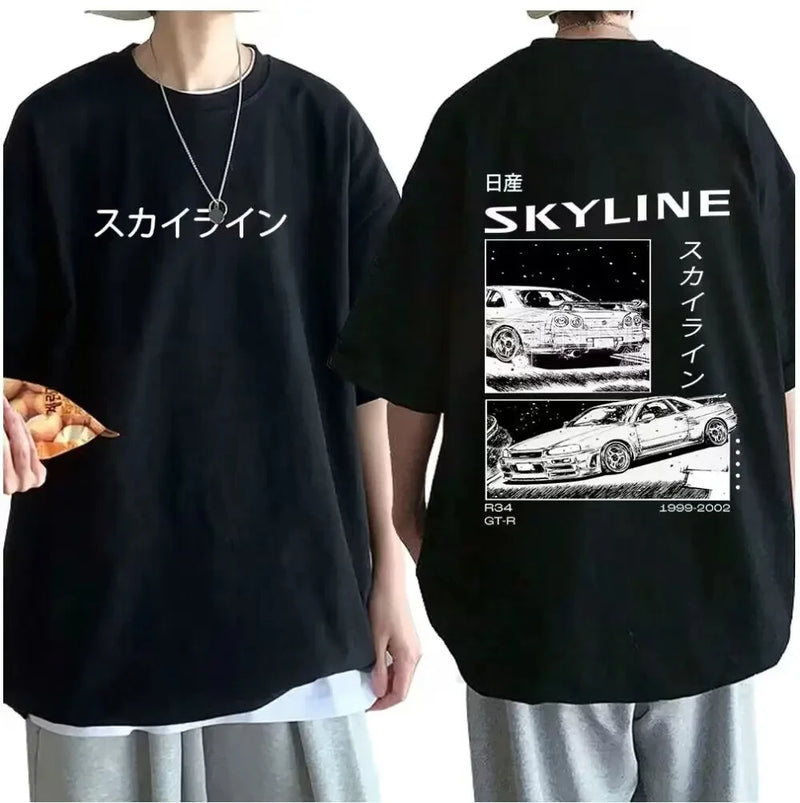Camiseta Masculina Estampada em Algodão – Estilo Casual para Todas as Estações